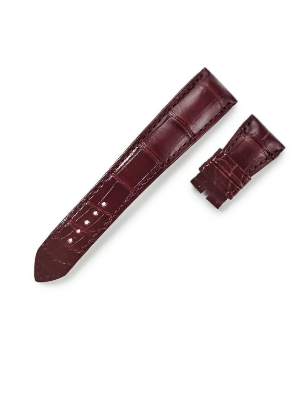 Rolex Watch Parts Crocodile Edge Coating Wine Red Short Length Replacement